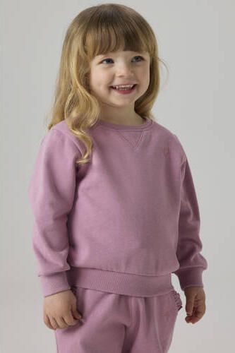NAME IT MINI sweater lila Paars Meisjes Katoen Ronde hals Effen