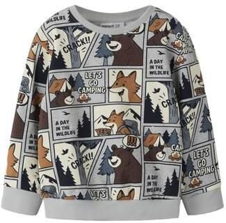 NAME IT MINI sweater met print grijs All over print - Foto 4