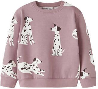 NAME IT MINI sweater met print roze Trui All over print