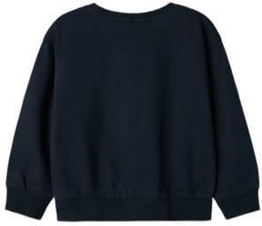 NAME IT MINI sweater NMFVILOUI met printopdruk donkerblauw