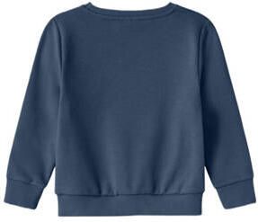 Name it MINI sweater NMFKATLA met printopdruk en borduursels donkerblauw 122 128 - Foto 2