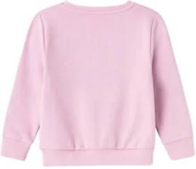 Name it MINI sweater NMFKATLA met printopdruk en borduursels roze Printopdruk 122 128 - Foto 3