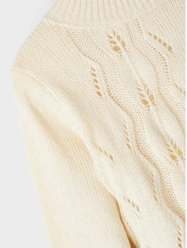 Name it MINI sweater NMFVIBBI ecru Meisjes Acryl Ronde hals Effen 110 - Foto 2