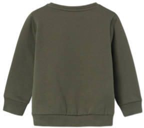 Name it MINI sweater NMMNAT met printopdruk donkergroen Printopdruk 122 128 - Foto 3