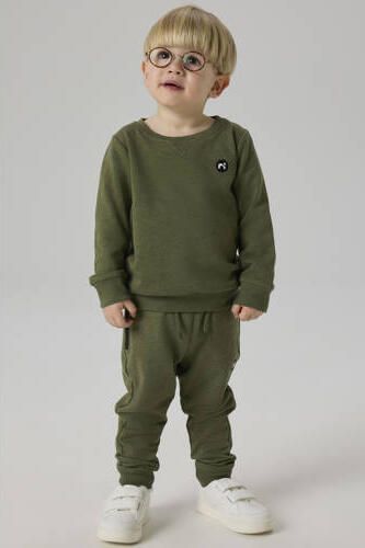 NAME IT MINI sweater NMMVIMO met all over print groen Jongens Katoen Ronde hals - Foto 3