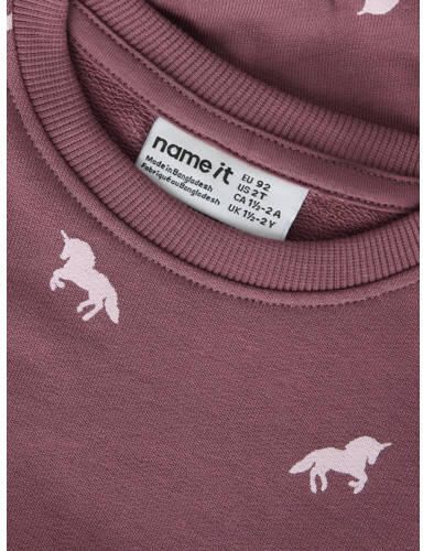 NAME IT MINI sweater paars All over print - Foto 2