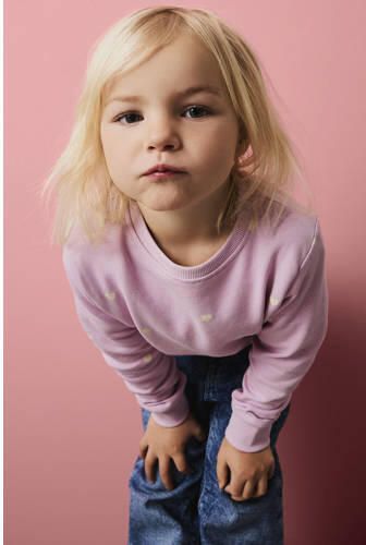 Name It Sweatshirt NMFVALBA – Sweater met hartjes-alloverprint en ribboorden - Foto 4