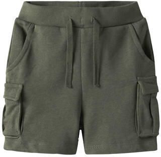 NAME IT MINI sweatshort olijfgroen Korte broek Jongens Katoen Effen