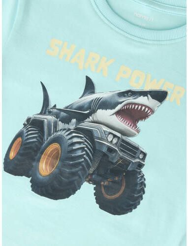 NAME IT MINI T-shirt aquablauw Jongens Katoen Ronde hals Printopdruk - Foto 2