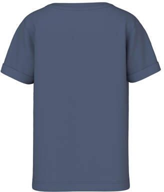 NAME IT MINI T-shirt blauw Jongens Stretchkatoen Ronde hals Printopdruk - Foto 2