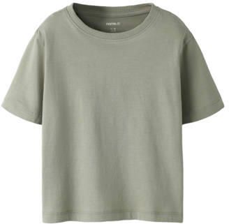 NAME IT MINI T-shirt grijs Jongens Katoen Ronde hals Effen