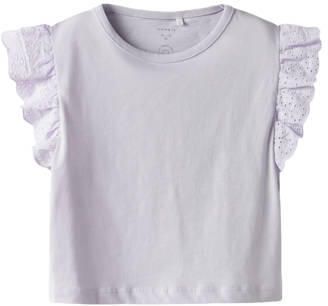 NAME IT MINI T-shirt lila Top Paars Meisjes Katoen Ronde hals Effen