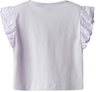 NAME IT MINI T-shirt lila Top Paars Meisjes Katoen Ronde hals Effen - Foto 3