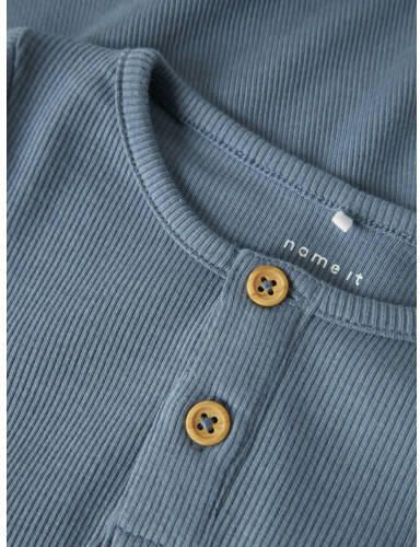 NAME IT MINI T-shirt middenblauw Jongens Stretchkatoen Ronde hals Effen - Foto 2