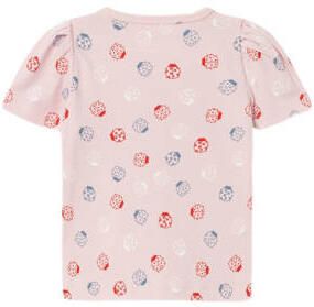 Name it MINI T-shirt NMFFAYE met all over print lichtroze Meisjes Katoen Ronde hals 122 128