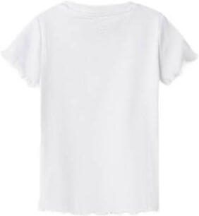 Name it MINI T-shirt NMFVIVEMMA met printopdruk en textuur wit Meisjes Katoen Ronde hals 110