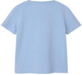 Name it MINI T-shirt NMMHOLGER met printopdruk lichtblauw Jongens Stretchkatoen Ronde hals 104