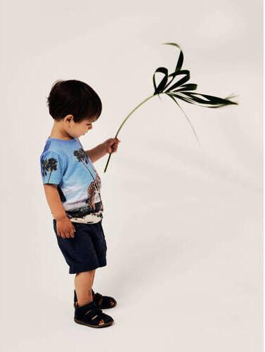 Name it MINI T-shirt NMMJOKE met printopdruk blauw multicolor Jongens Polyester Ronde hals 104