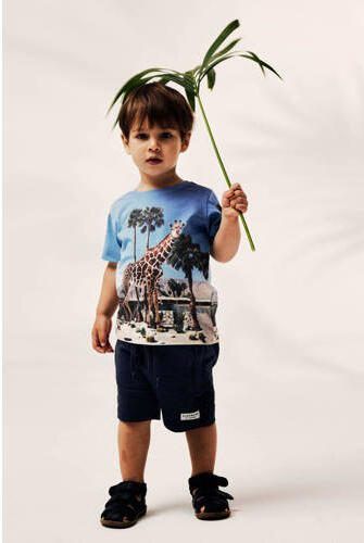 Name it MINI T-shirt NMMJOKE met printopdruk blauw multicolor Jongens Polyester Ronde hals 104 - Foto 2