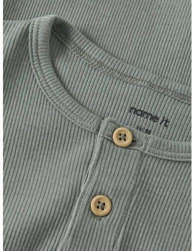 NAME IT MINI T-shirt rib gebreid grijsgroen Jongens Stretchkatoen Ronde hals - Foto 2