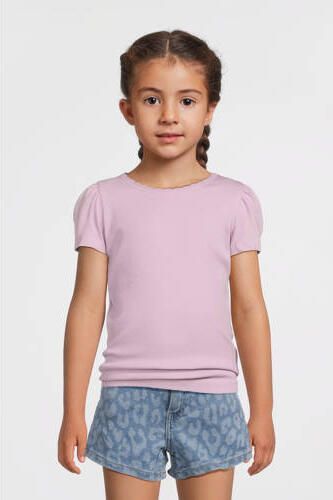 NAME IT MINI T-shirt rib gebreid paars Meisjes Stretchkatoen Ronde hals - Foto 4
