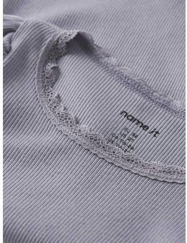 NAME IT MINI T-shirt rib gebreid paars Meisjes Stretchkatoen Ronde hals - Foto 2