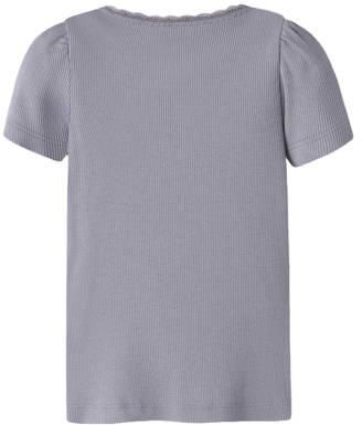 NAME IT MINI T-shirt rib gebreid paars Meisjes Stretchkatoen Ronde hals - Foto 3