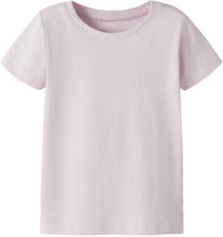 NAME IT MINI T-shirt roze Meisjes Stretchkatoen Ronde hals Effen