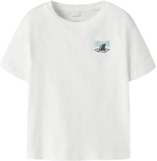 NAME IT MINI T-shirt wit Jongens Stretchkatoen Ronde hals Printopdruk