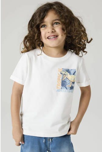 NAME IT MINI T-shirt wit Jongens Stretchkatoen Ronde hals Printopdruk