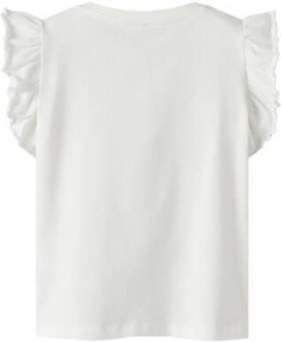 NAME IT MINI T-shirt wit Meisjes Stretchkatoen Ronde hals Tekst - Foto 3