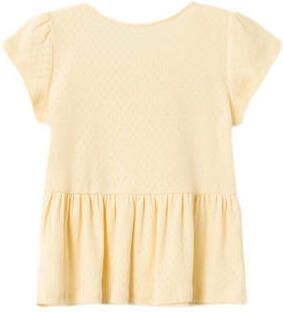 Name it MINI top NMFDARLEEN lichtgeel Meisjes Katoen Ronde hals Effen 110