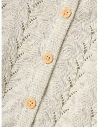 Name it MINI vest NMFBANNI ecru melange Meisjes Katoen Ronde hals Effen 104
