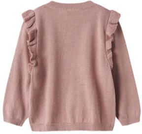 Name It Vest NMFABINNE LS KNIT CARD NOOS met schattige ruche op de schouders