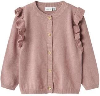 Name It Vest NMFABINNE LS KNIT CARD NOOS met schattige ruche op de schouders - Foto 4