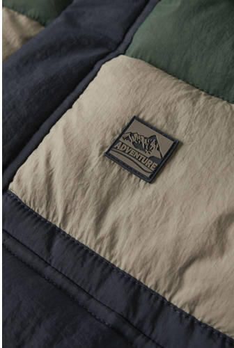 NAME IT MINI winterjas donkerblauw groen beige Jongens Nylon Capuchon - Foto 2