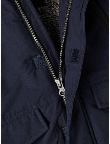Name it MINI winterjas NMMMILLER donkerblauw Jongens Polyester Capuchon 110 - Foto 3