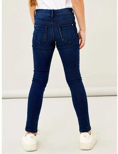 Name it skinny jeans NKFPOLLY dark blue denim Blauw Meisjes Stretchdenim 128 - Foto 2