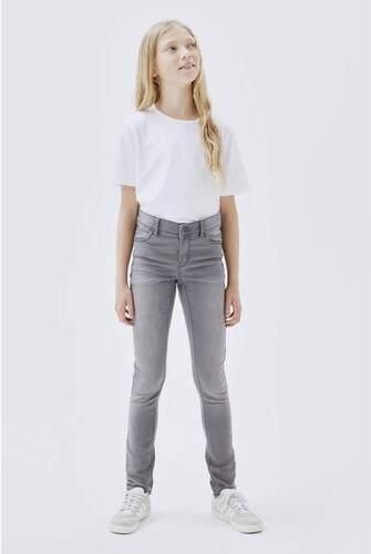 NAME IT skinny jeans NKFPOLLY light grey denim Grijs Meisjes Stretchdenim - Foto 4