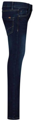 Name it skinny jeans NKMPETE met visgraat dark blue denim Blauw Jongens Stretchdenim 86