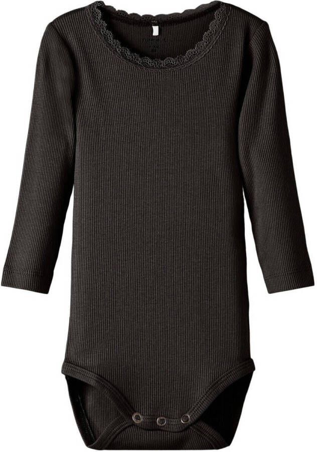 Name it BABY romper NBFKAB zwart Meisjes Katoen Ronde hals Effen 50 - Foto 4