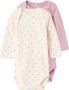 Name it BABY romper NBFBODY set van 2 beige lila Meisjes Biologisch katoen Ronde hals 80 - Thumbnail 1