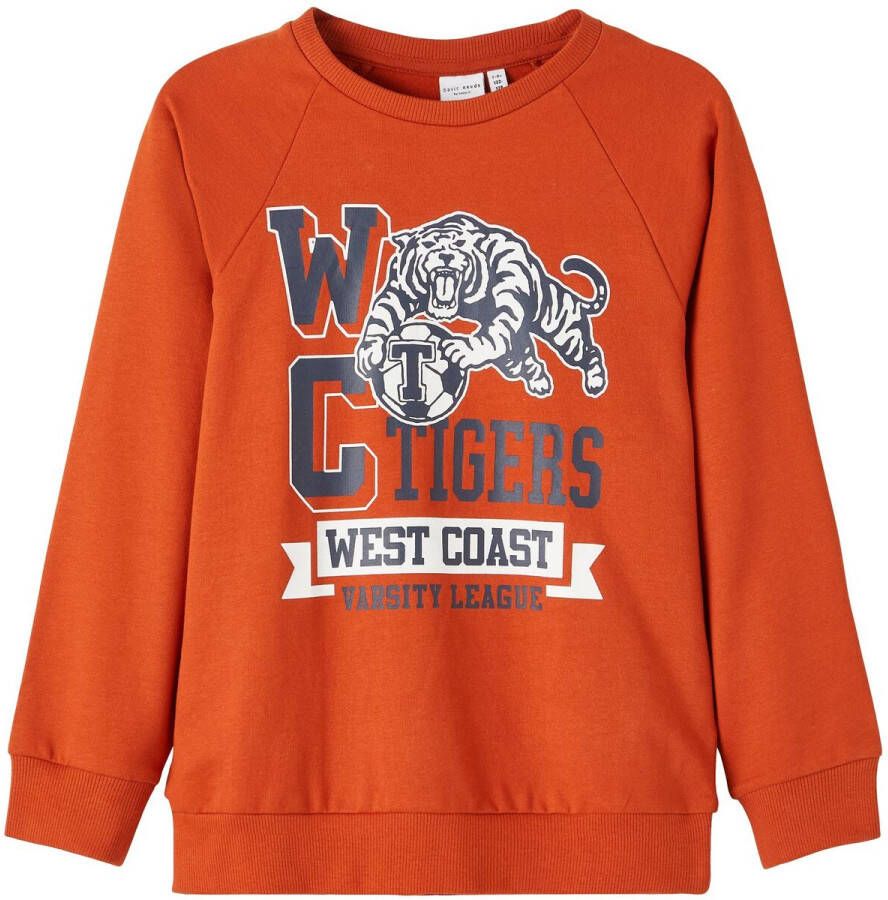 NAME IT sweater NKMVILDAR met printopdruk rood