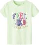 Name it MINI T-shirt NMFDEA met printopdruk lichtgroen Meisjes Stretchkatoen Ronde hals 86 - Thumbnail 1