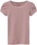 Name it MINI ribgebreid T-shirt NMFKAB met kant mauve Roze Meisjes Stretchkatoen Ronde hals 122 128 - Thumbnail 1