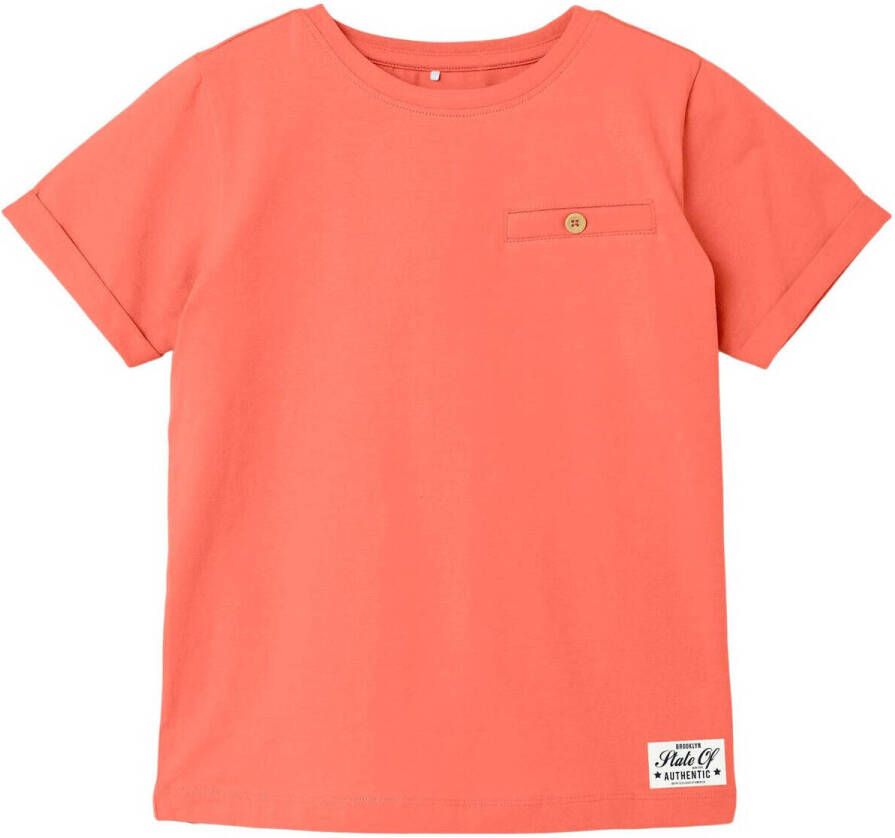 Name it KIDS T-shirt NKMVINCENT oranje Jongens Katoen Ronde hals 134 140