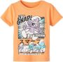 Name it MINI T-shirt NMMADRI SMURF met printopdruk oranje Jongens Stretchkatoen Ronde hals 104 - Thumbnail 1