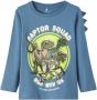 Name it MINI longsleeve NMMJINUS JURASSIC met printopdruk blauw Jongens Stretchkatoen Ronde hals 122 128 - Thumbnail 2