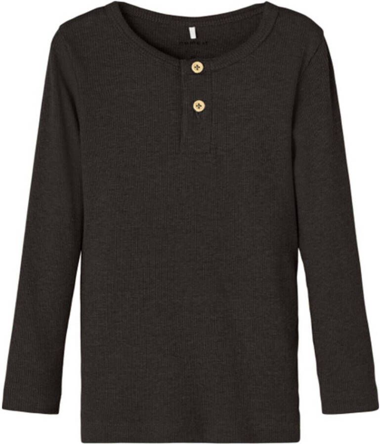 Name It Shirt met lange mouwen NMMKAB LS TOP NOOS in henley-stijl met korte knoopsluiting bij de halslijn - Foto 5