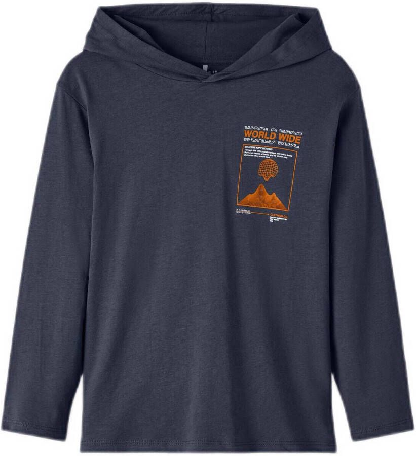Name it KIDS longsleeve NKMLAIKOS van katoen donkerblauw Backprint 122 128 - Foto 1